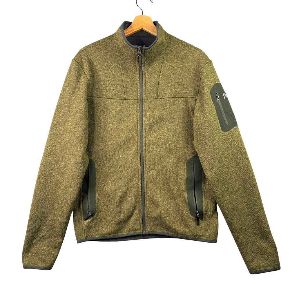 Arcteryx Mens Covert Cardigan Full Zip Fleece Jacket Olive Green Heather Size M